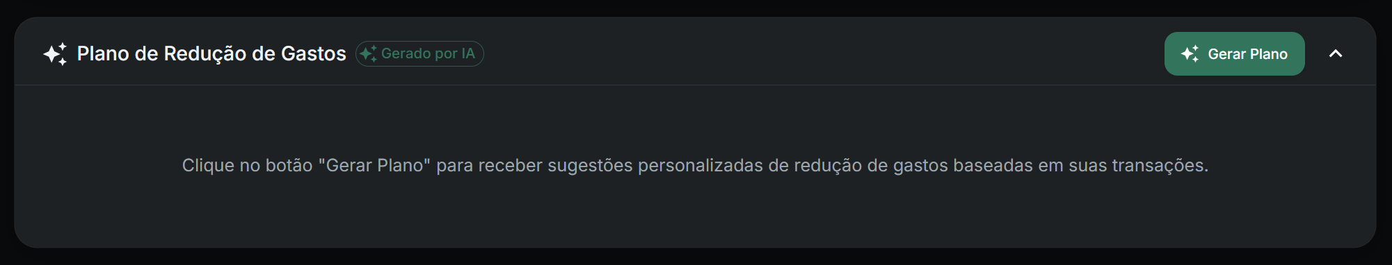 Plano de redução de gastos gerado por nossa IA